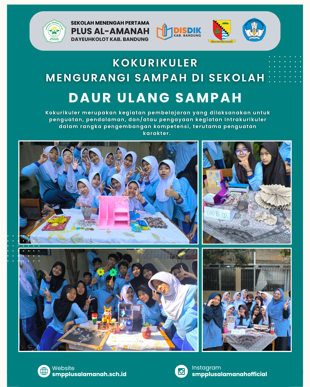 Ciptakan Generasi Peduli Lingkungan, SMP Plus Al-Amanah Sukses Gelar Kokurikuler Daur Ulang Sampah