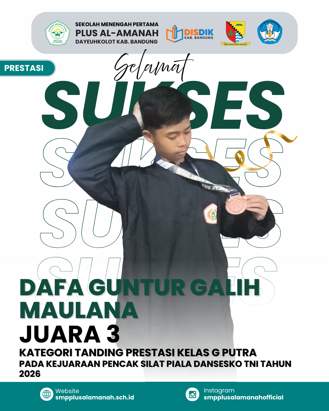 Juara 1 Kategori Tanding Prestasi Kelas G Putra